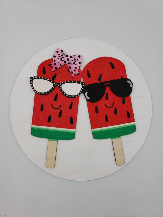 PAINTED - Watermelon Popsicles