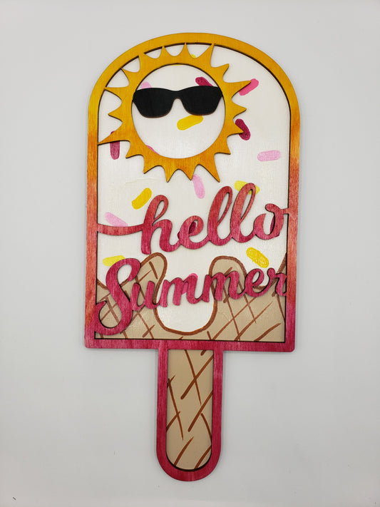 PAINTED - Hello Summer Popsicle