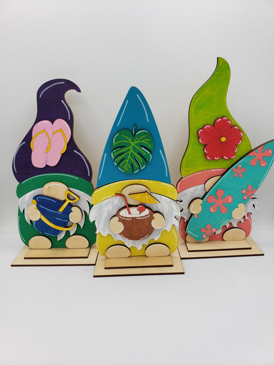 PAINTED - Beach Gnome Trio