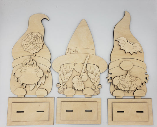 Halloween Gnome Trio Shelf Sitter