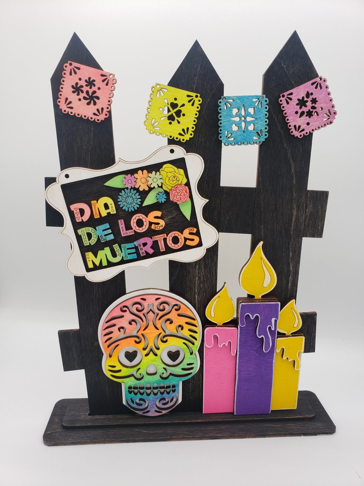 PAINTED - Dia De Los Muertos Fence