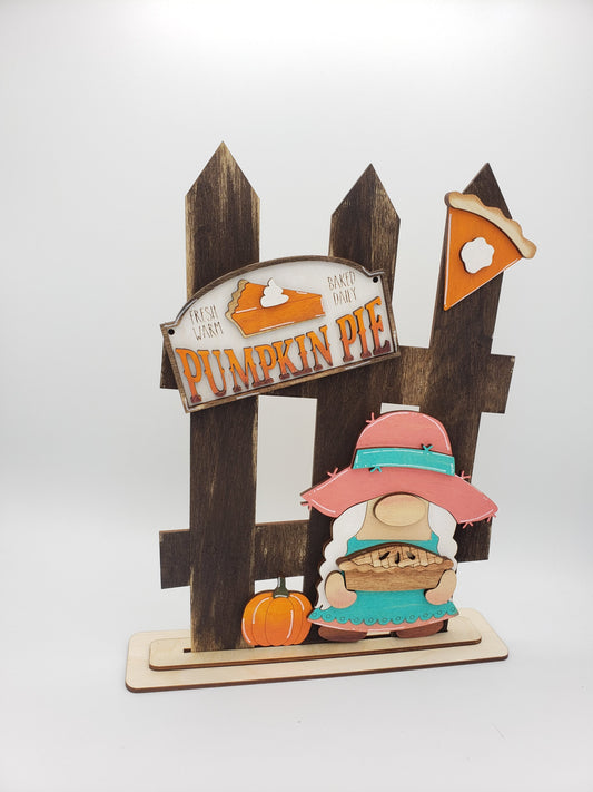 PAINTED -Pumpkin Gnome Fence