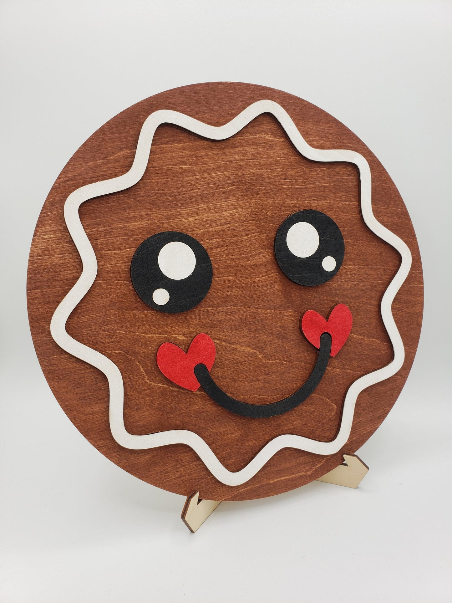 PAINTED - Gingerbread Man Face Round (1)