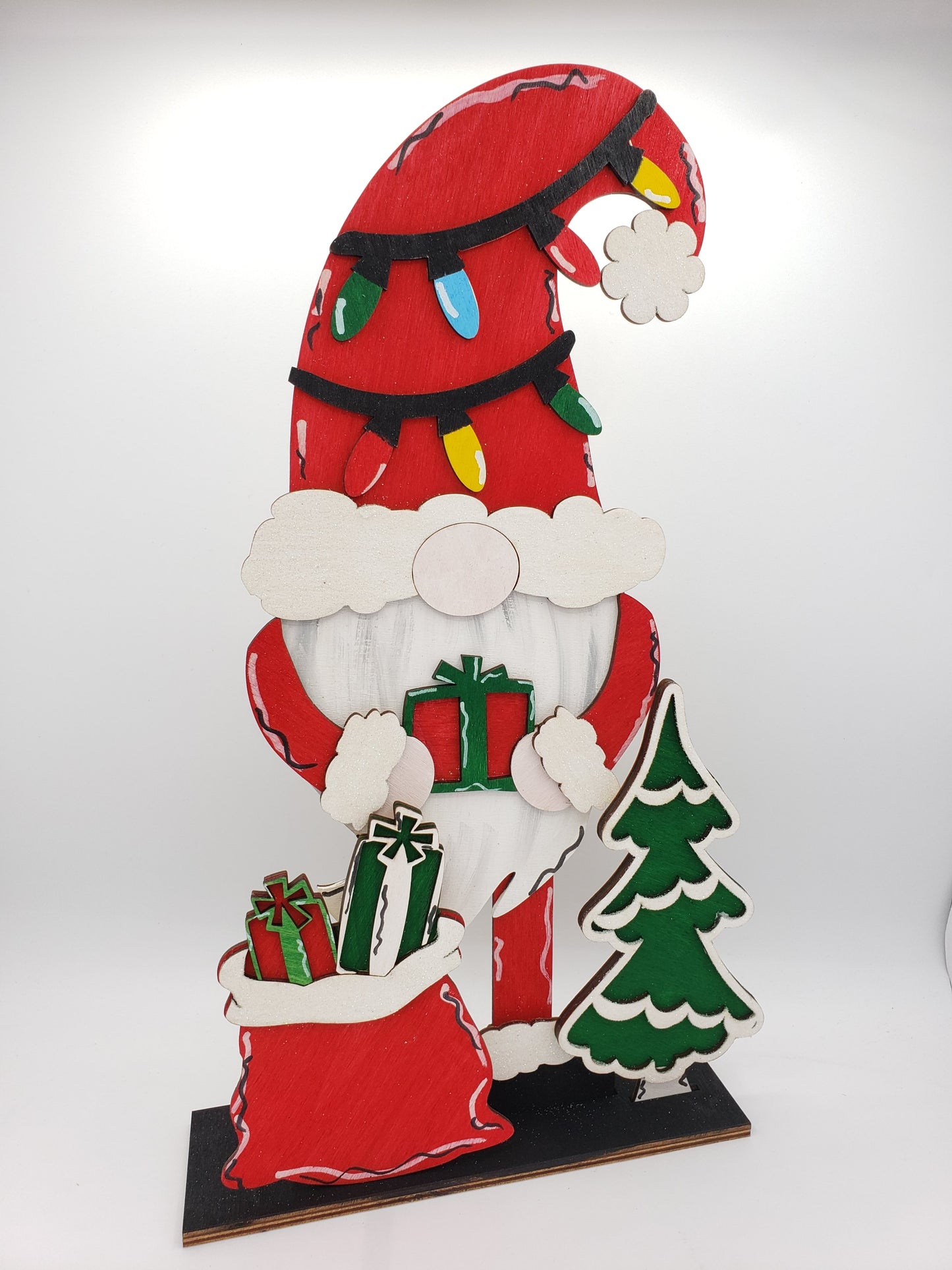 PAINTED - Large Santa Gnome