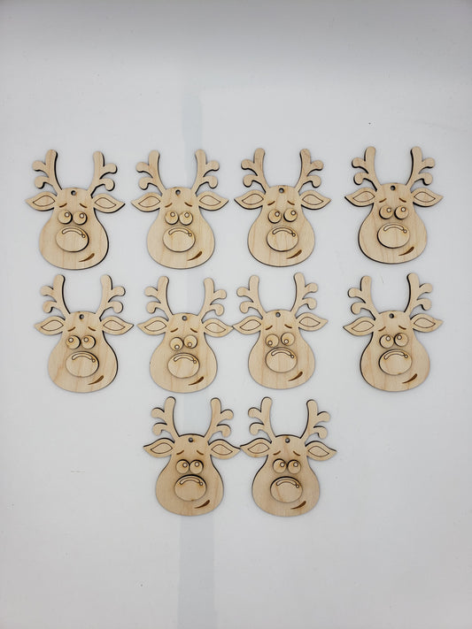 Reindeer Ornaments - Set of 10