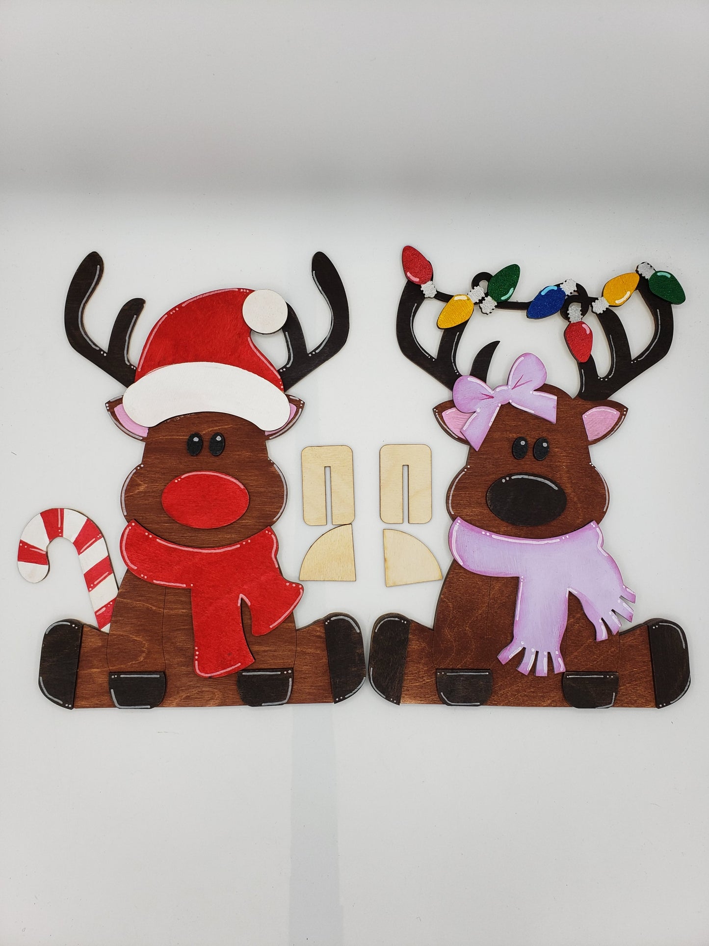 PAINTED - Reindeer Sitters x2