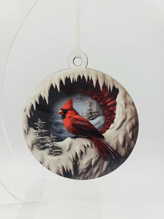 3D Cardinal Ornament - Sublimated