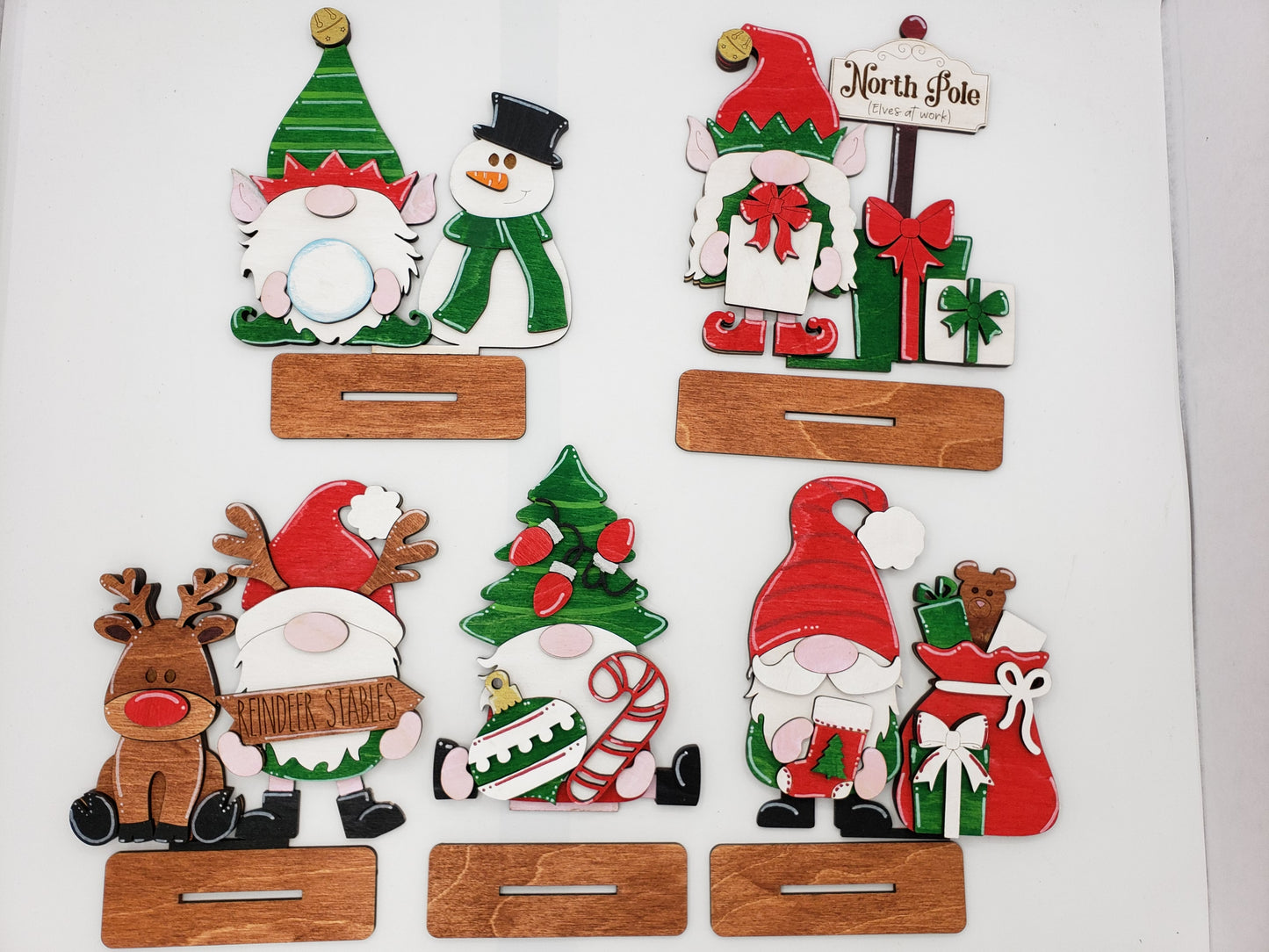 PAINTED -North Pole Gnomes x5