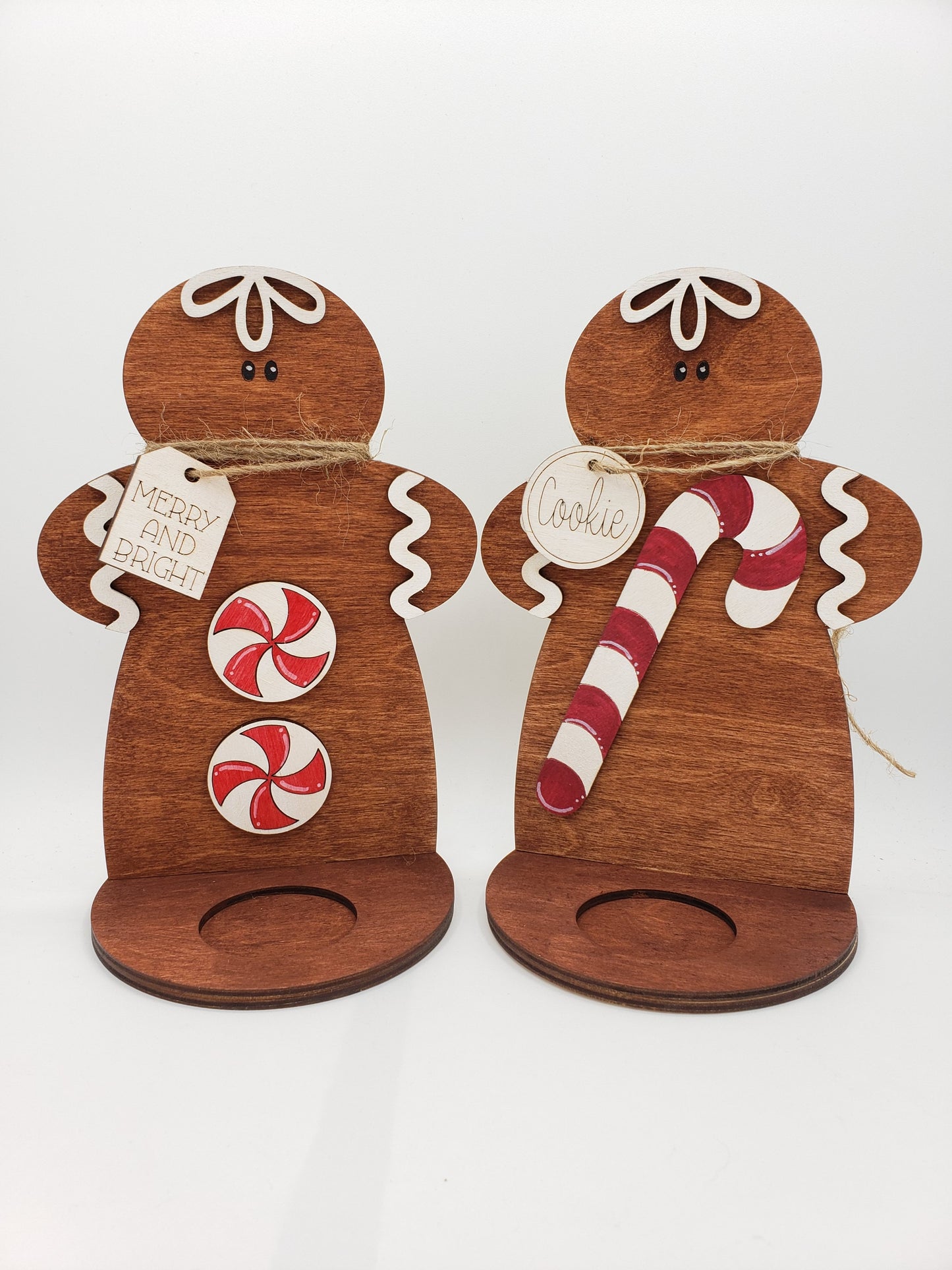 PAINTED - Gingerbread Candle Holders