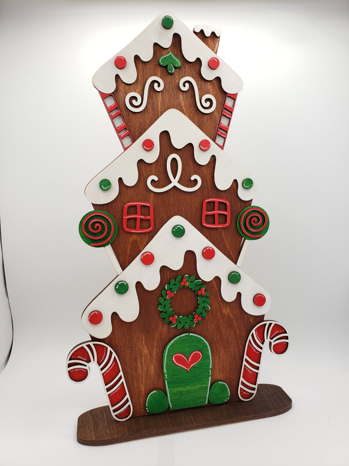 PAINTED - Stacked Gingerbread House