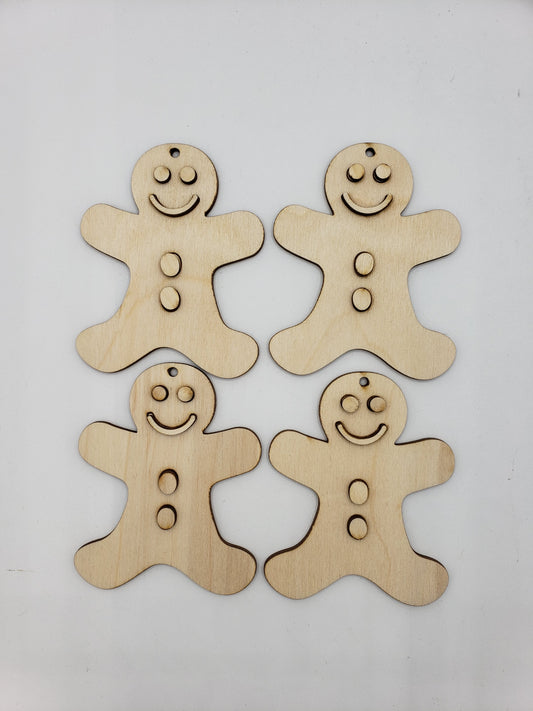 Gingerbread Man Ornaments - Set of 10