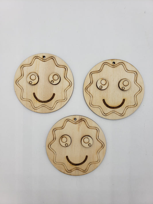 Gingerbread Face Ornaments - Set of 10