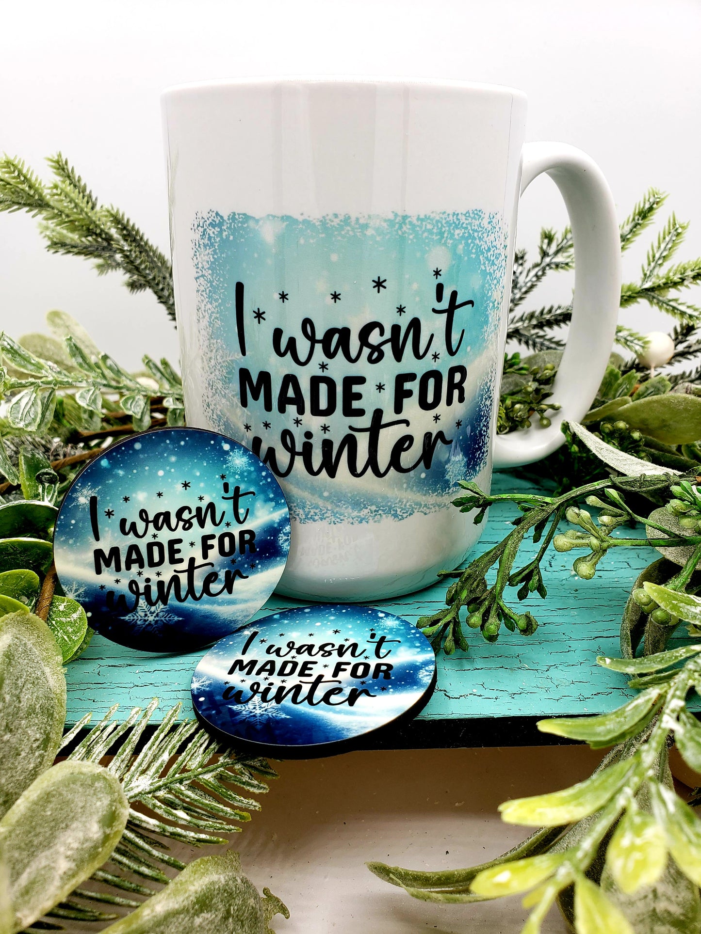 Winter 15 oz Mug & 2 Magnet Set