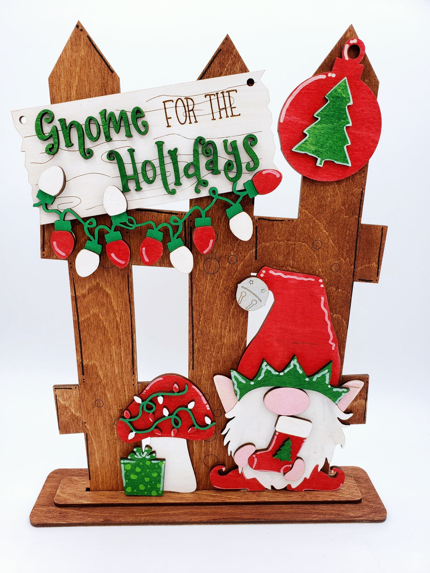 PAINTED - Christmas Gnome Fence