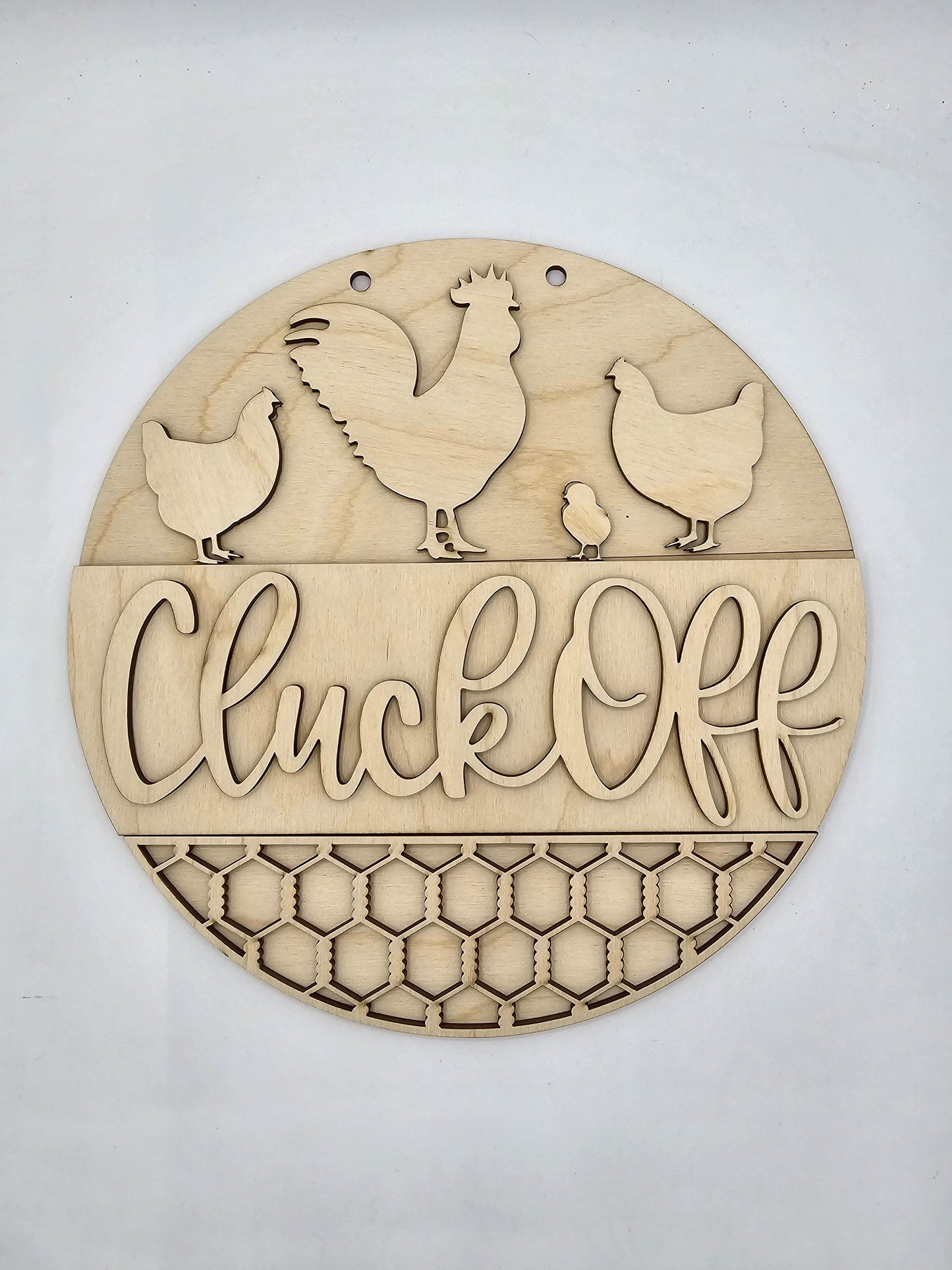 Cluck Off Round Sign