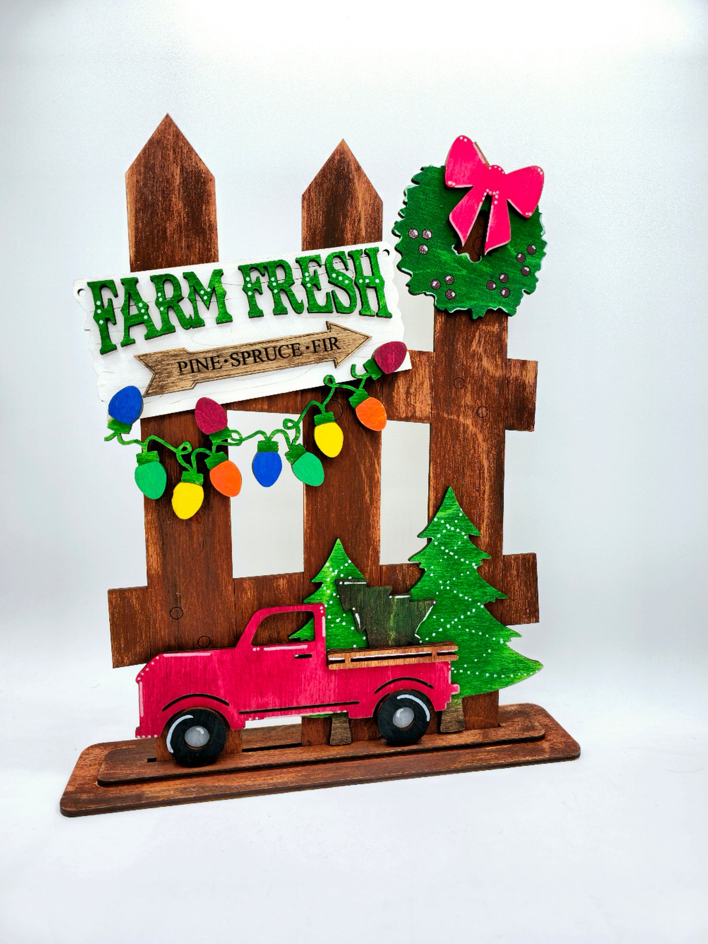 PAINTED - Christmas Truck Fence