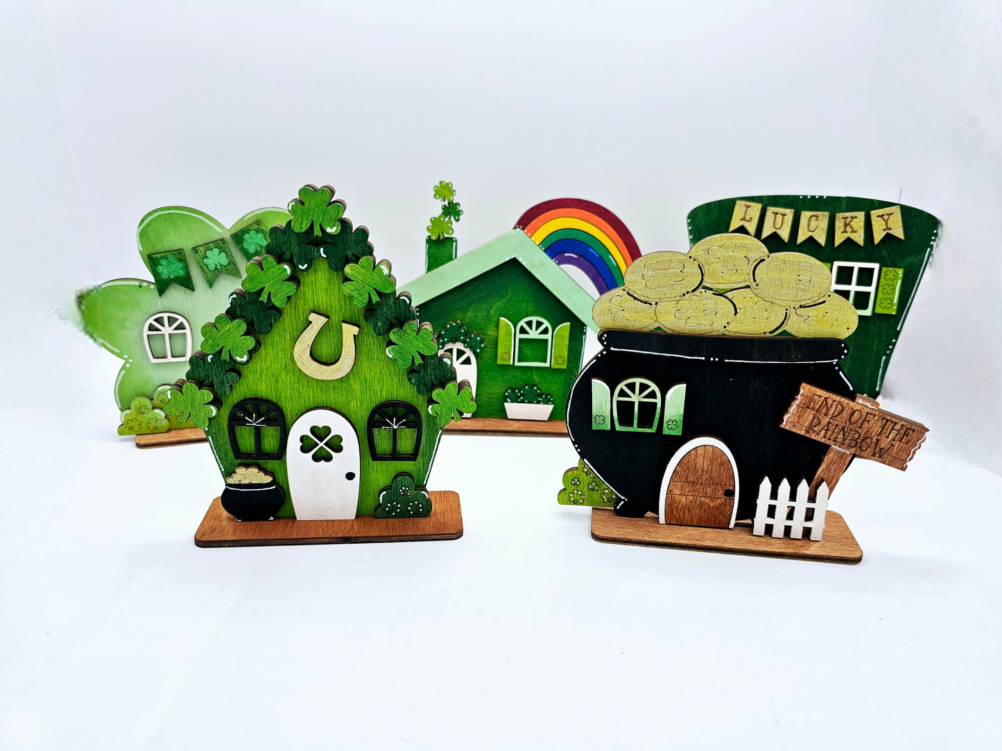 PAINTED - Mini St. Patrick Houses