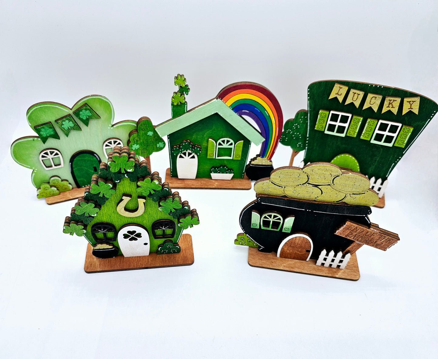 PAINTED - Mini St. Patrick Houses