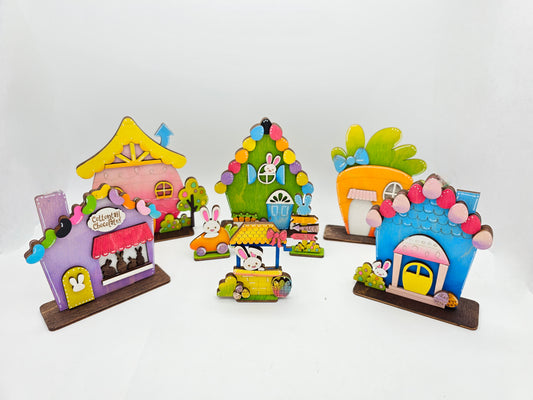 PAINTED - Mini Easter Houses