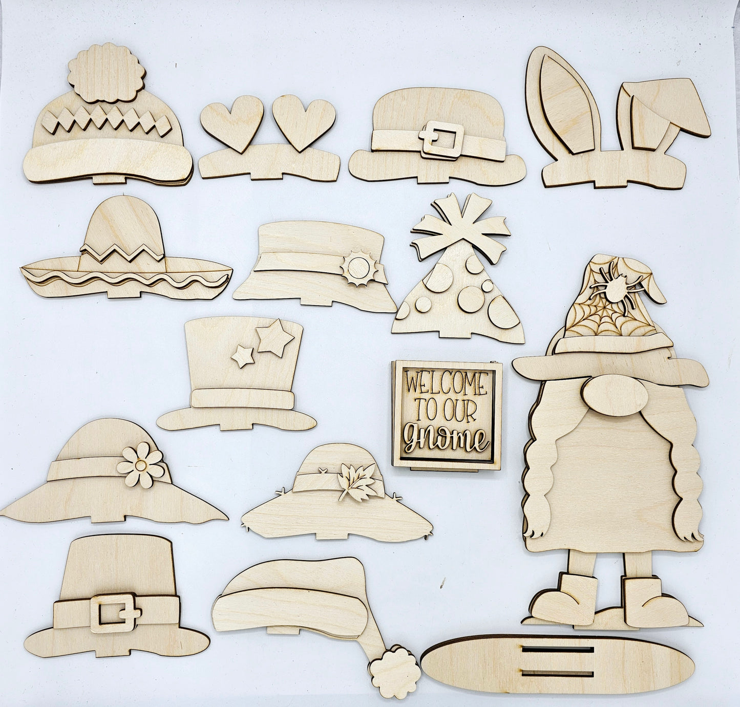 Gnome Interchangeable Hat & Bow Kits