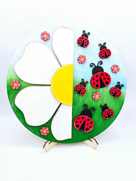 PAINTED - Daisy Ladybug Round