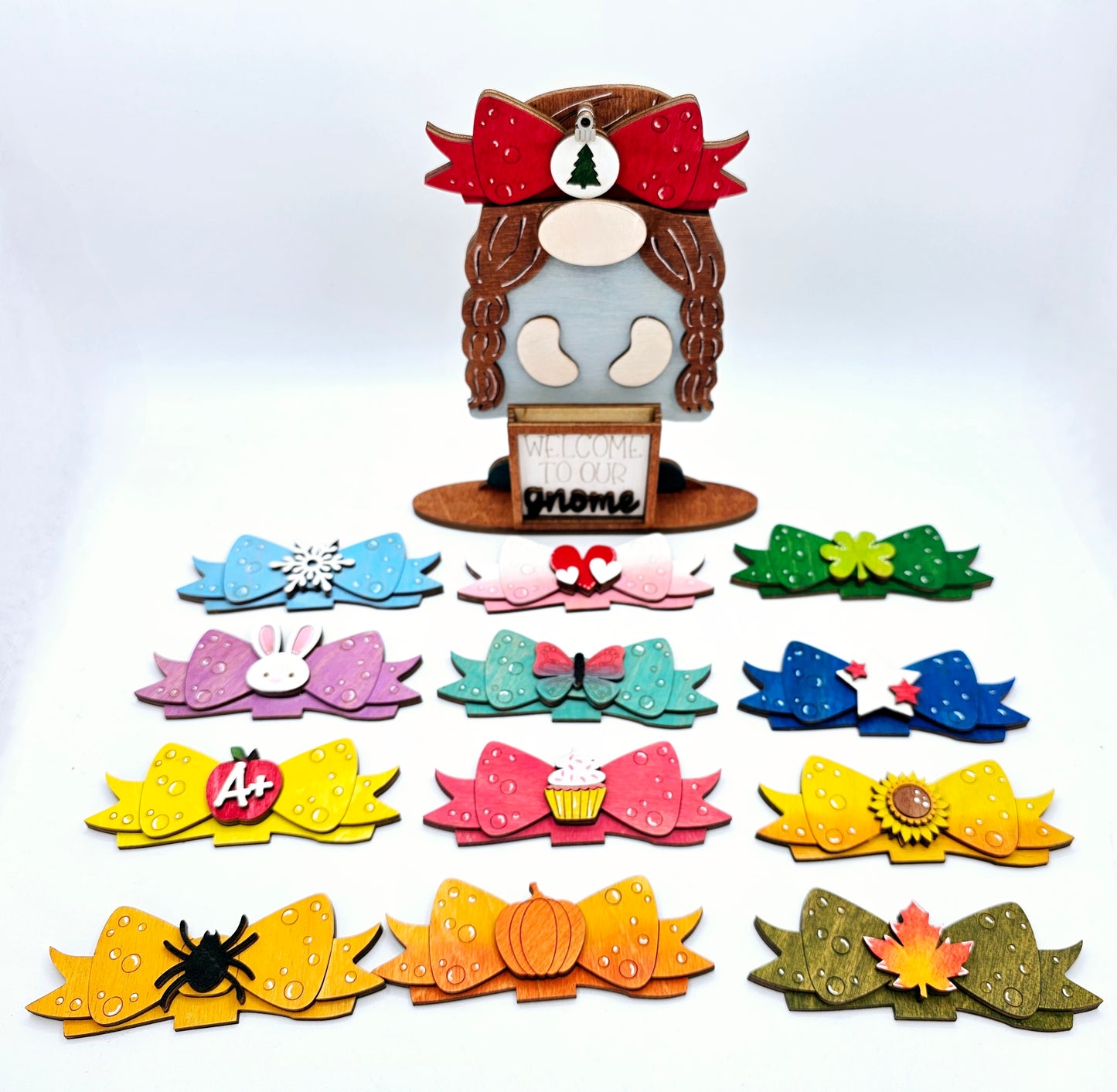 Gnome Interchangeable Hat & Bow Kits
