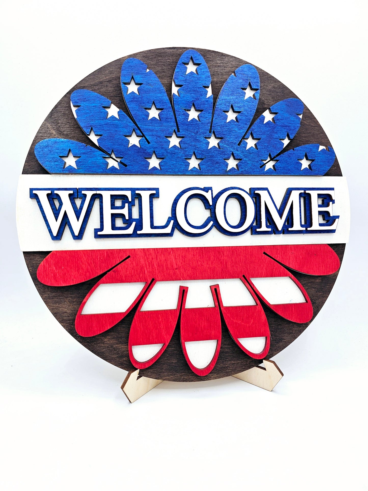 PAINTED - Patriotic Welcome Daisy