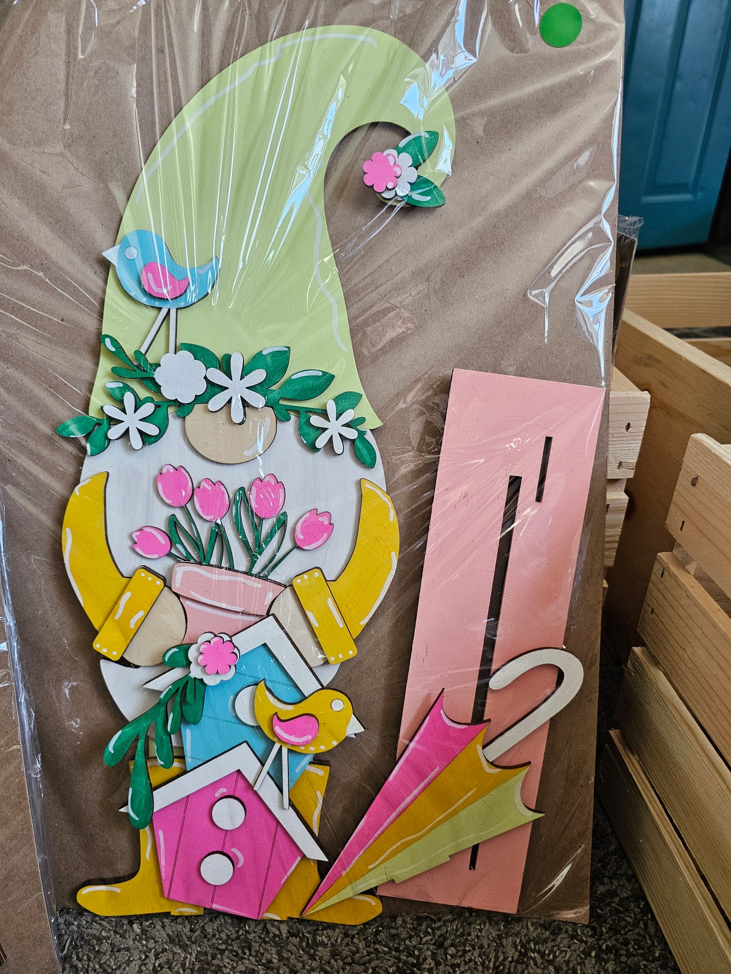 PAINTED - Large Spring Gnome