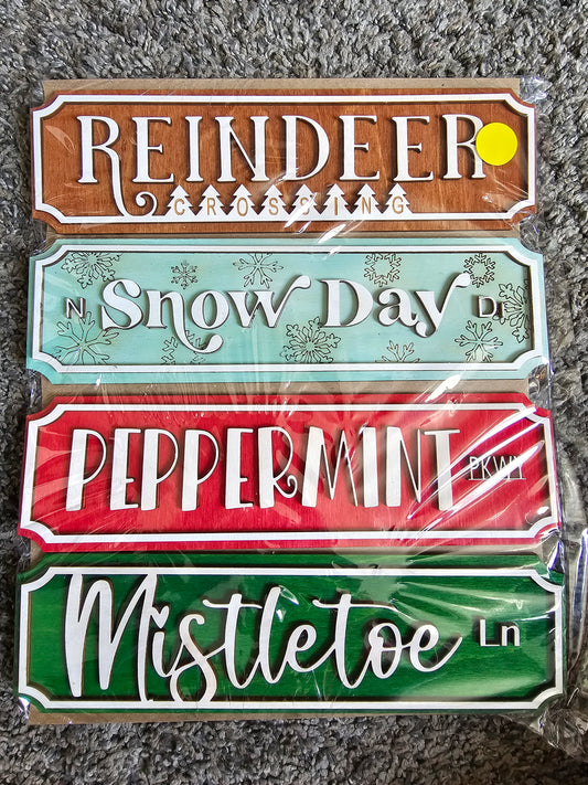 PAINTED - Christmas Street Signs