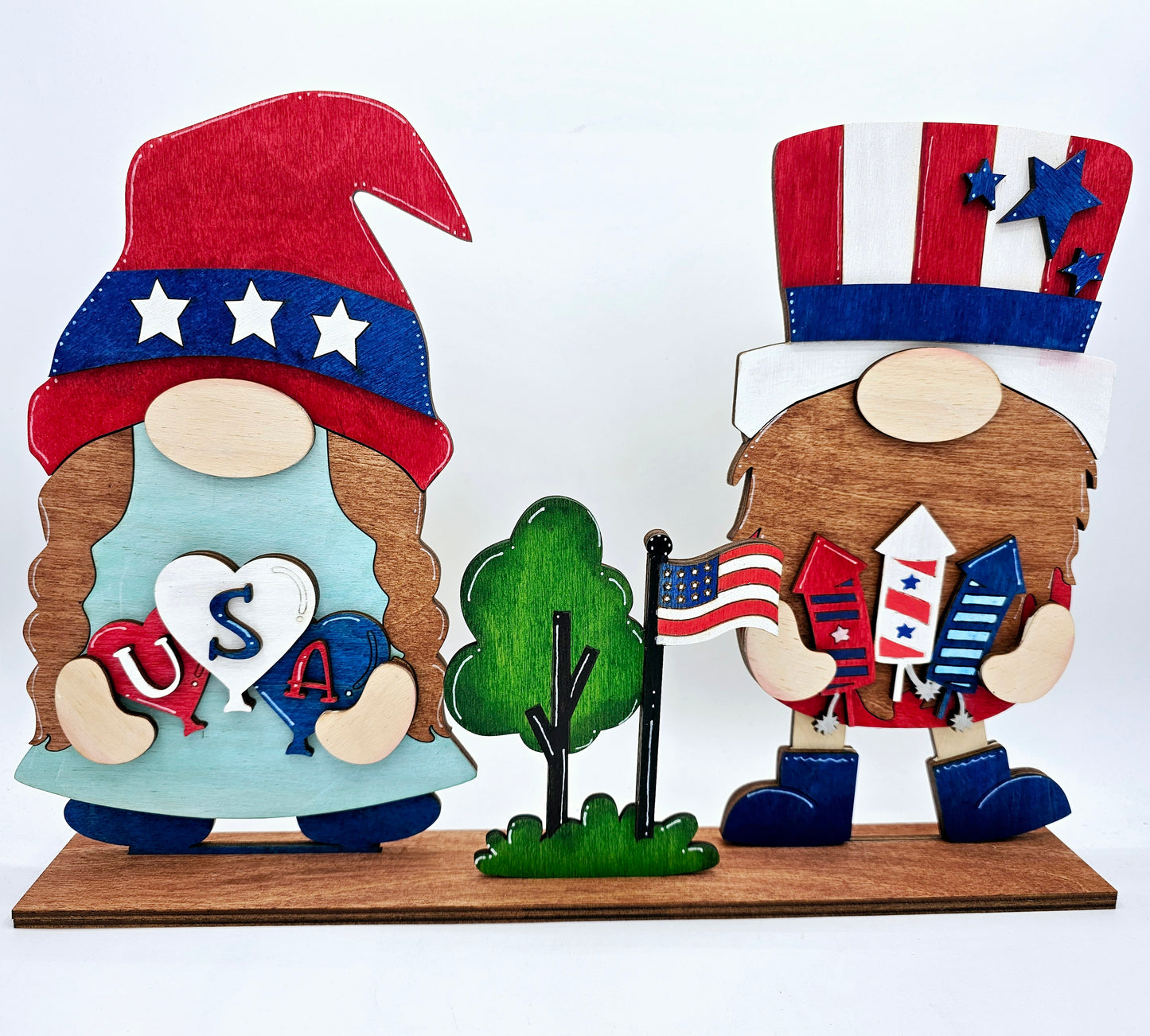 Patriotic Gnome Couple