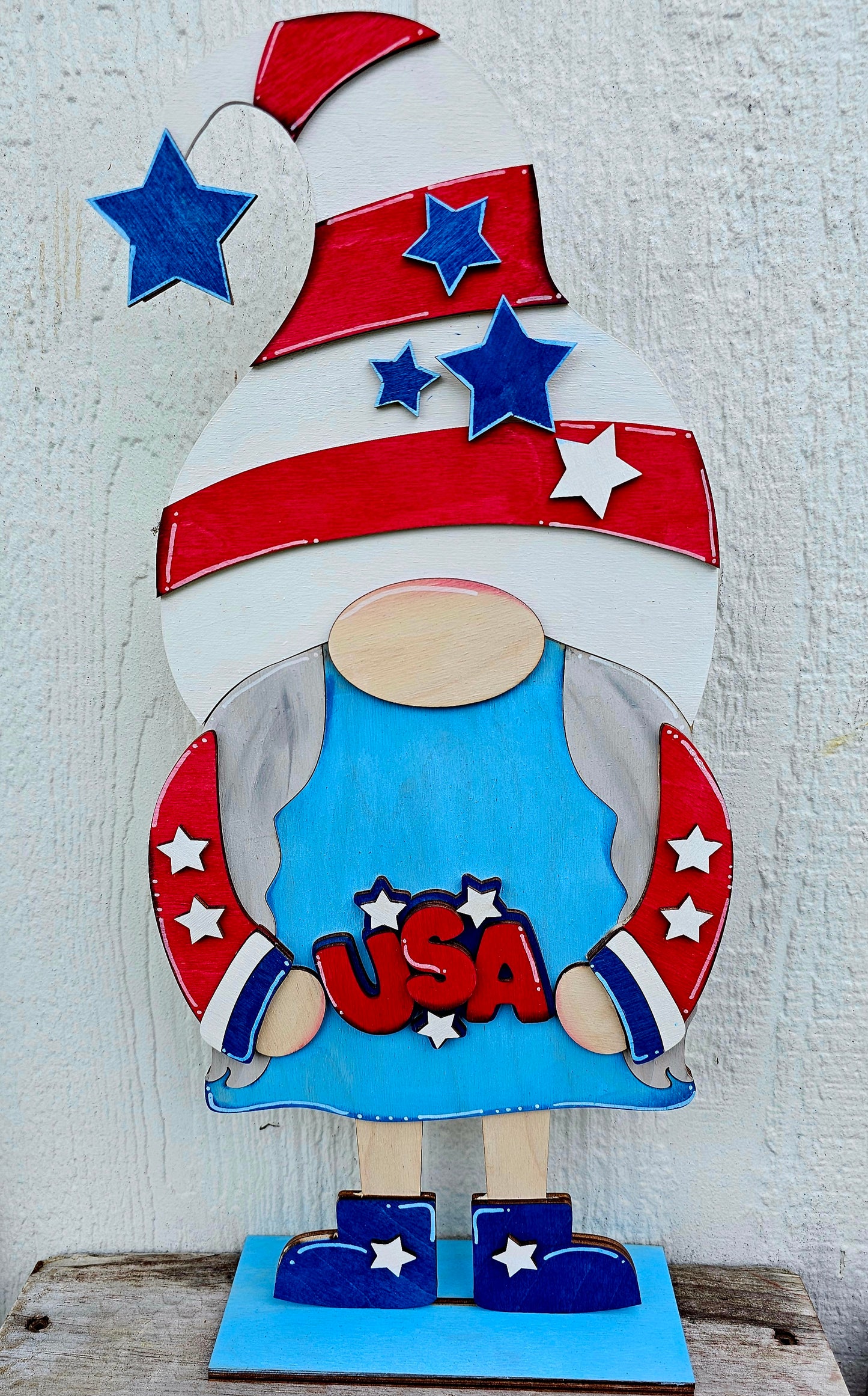 Large Patriotic Gnome Sitter - Male or Female