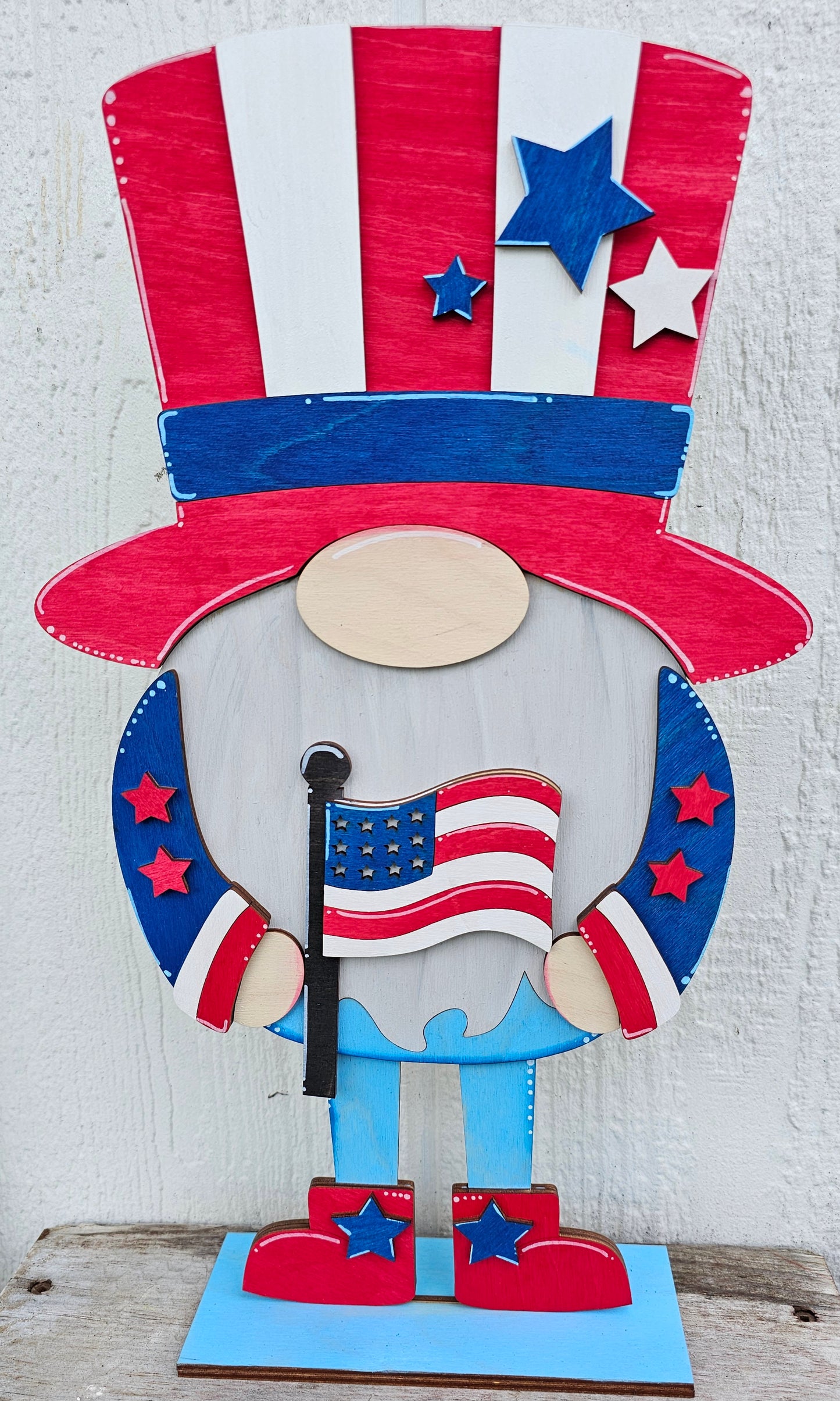 Large Patriotic Gnome Sitter - Male or Female