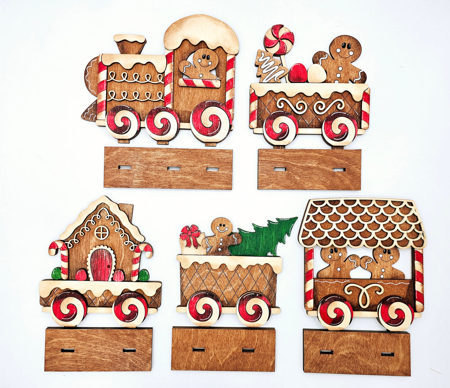 PAINTED - Gingerbread Train Sitter