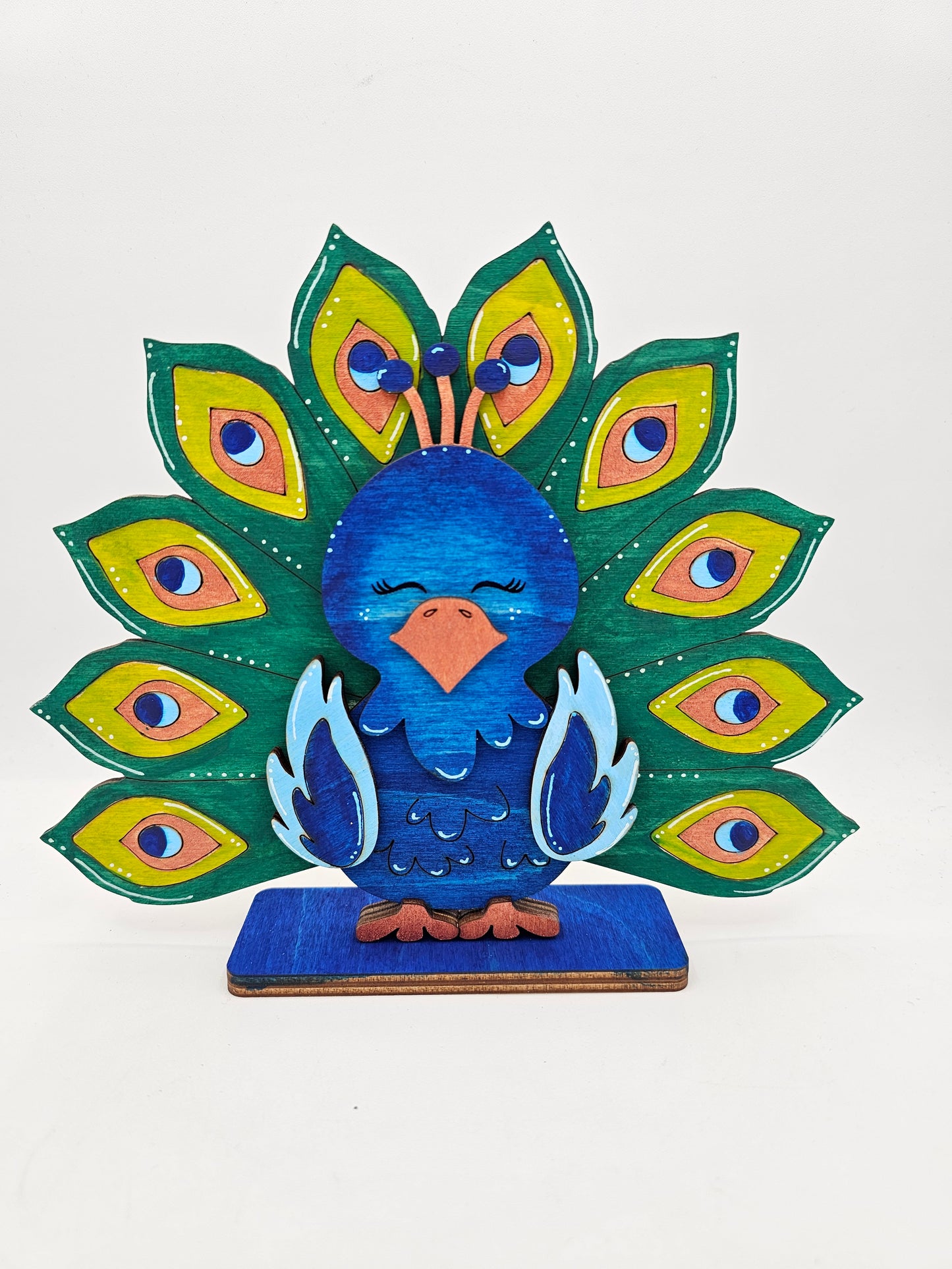 PAINTED - Peacock Sitter