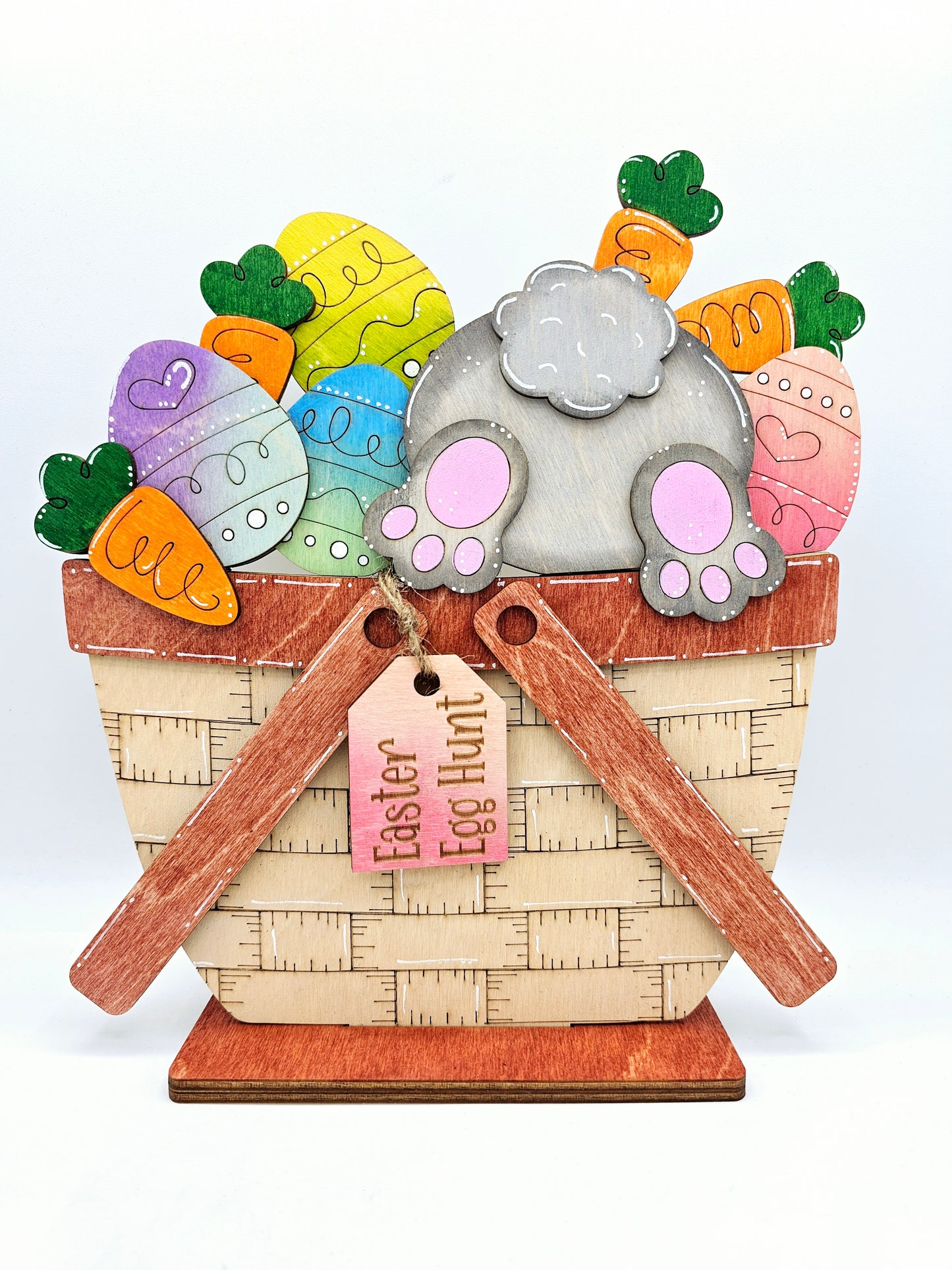 PAINTED - Easter Bunny Butt Basket - Large
