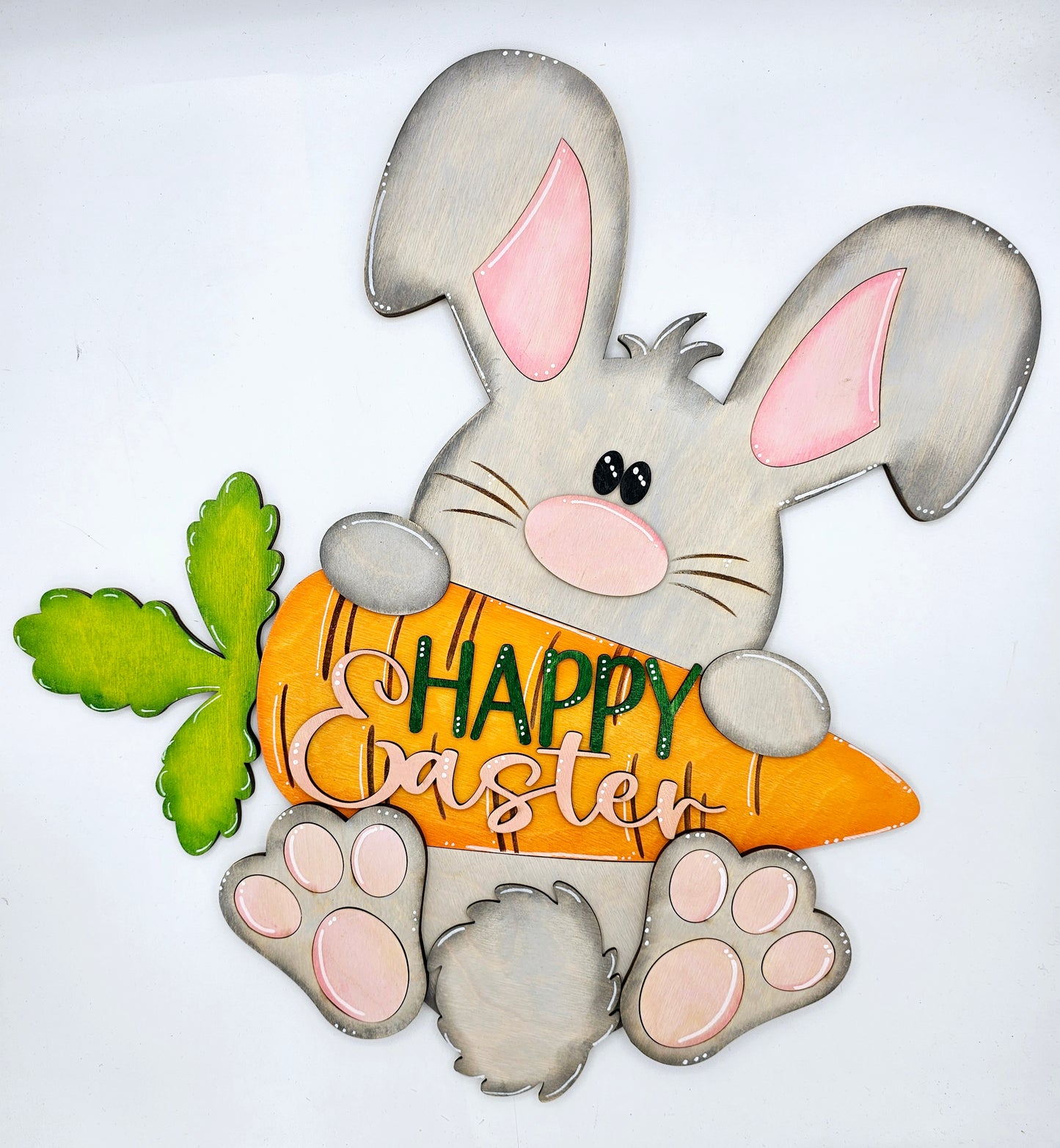 PAINTED - Bunny Carrot Door Hanger