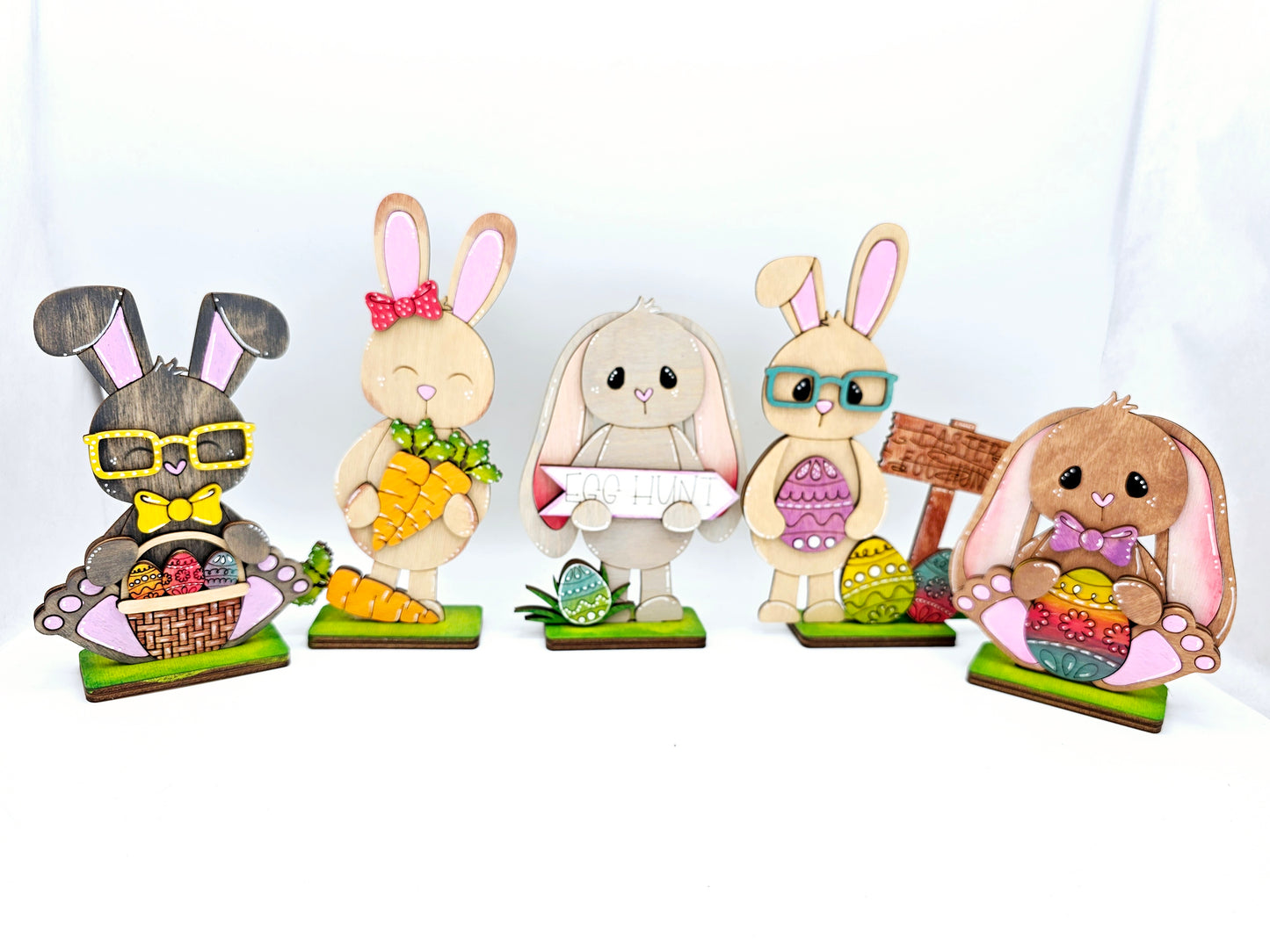 PAINTED - Easter Bunny Sitters x5