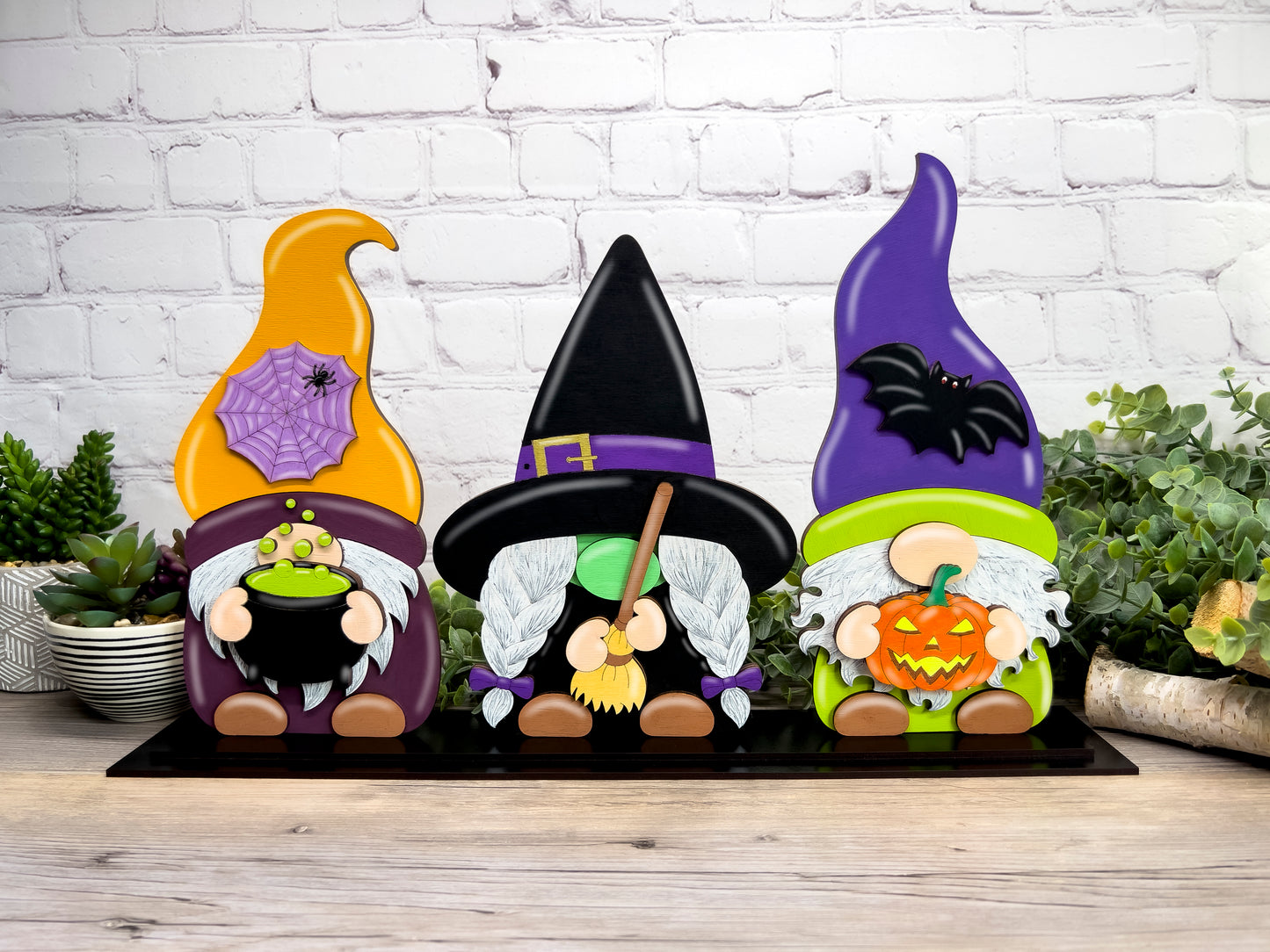 Halloween Gnome Trio Shelf Sitter
