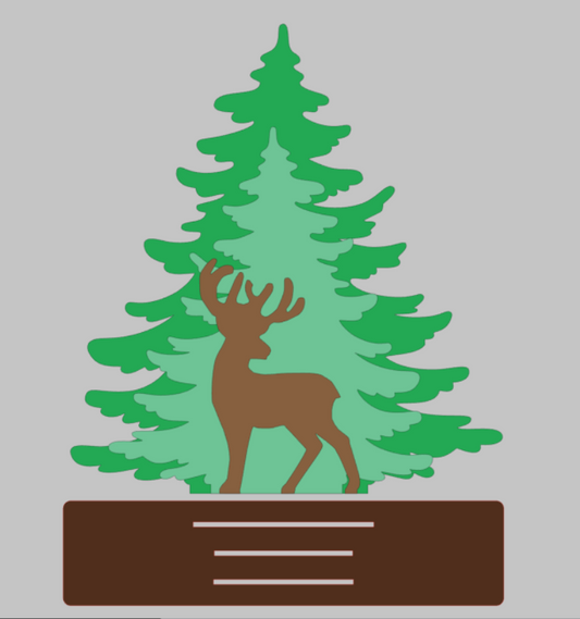 Deer with Trees Standing Sitter
