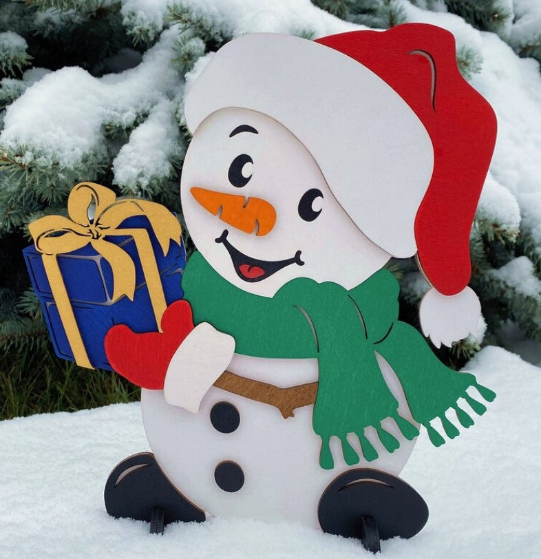Snowman with Present
