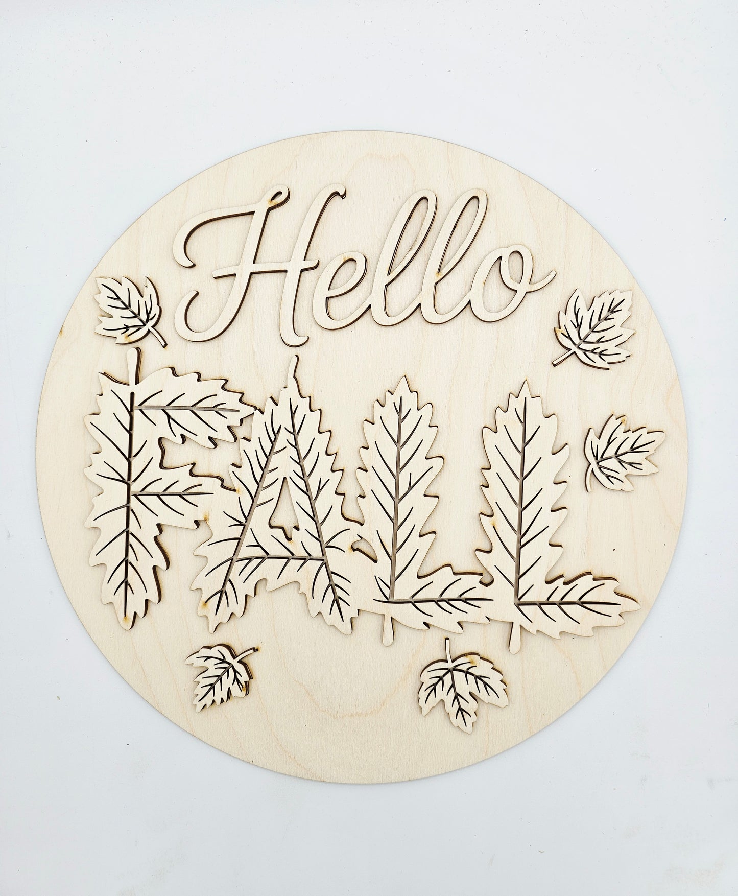 Hello Fall Leaves Sign