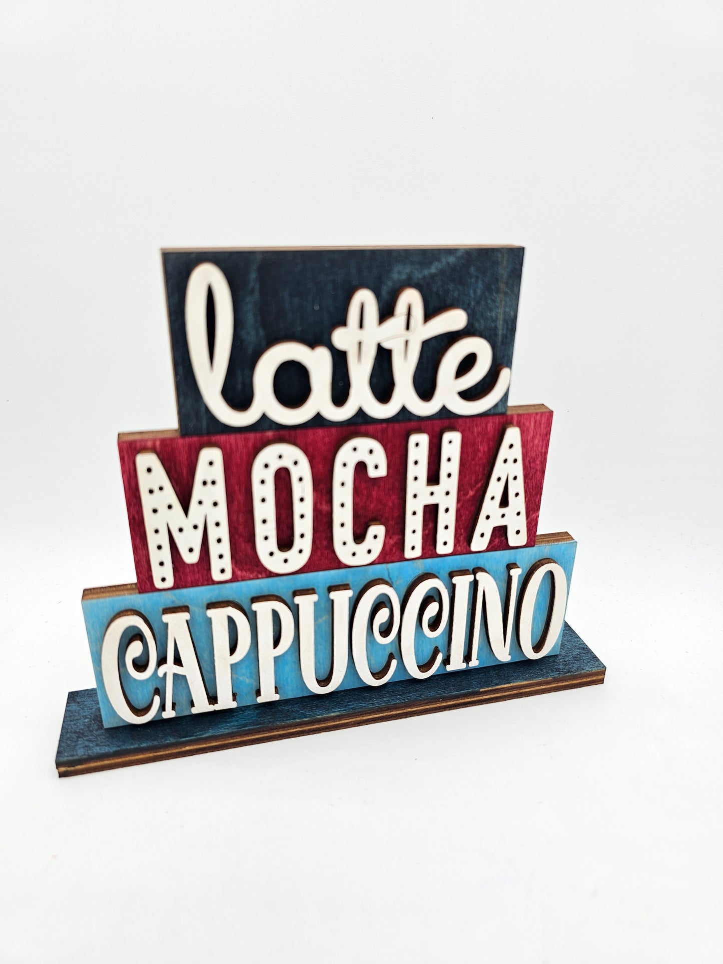 PAINTED - Latte Mocha Cappuccino Stacked Sitter