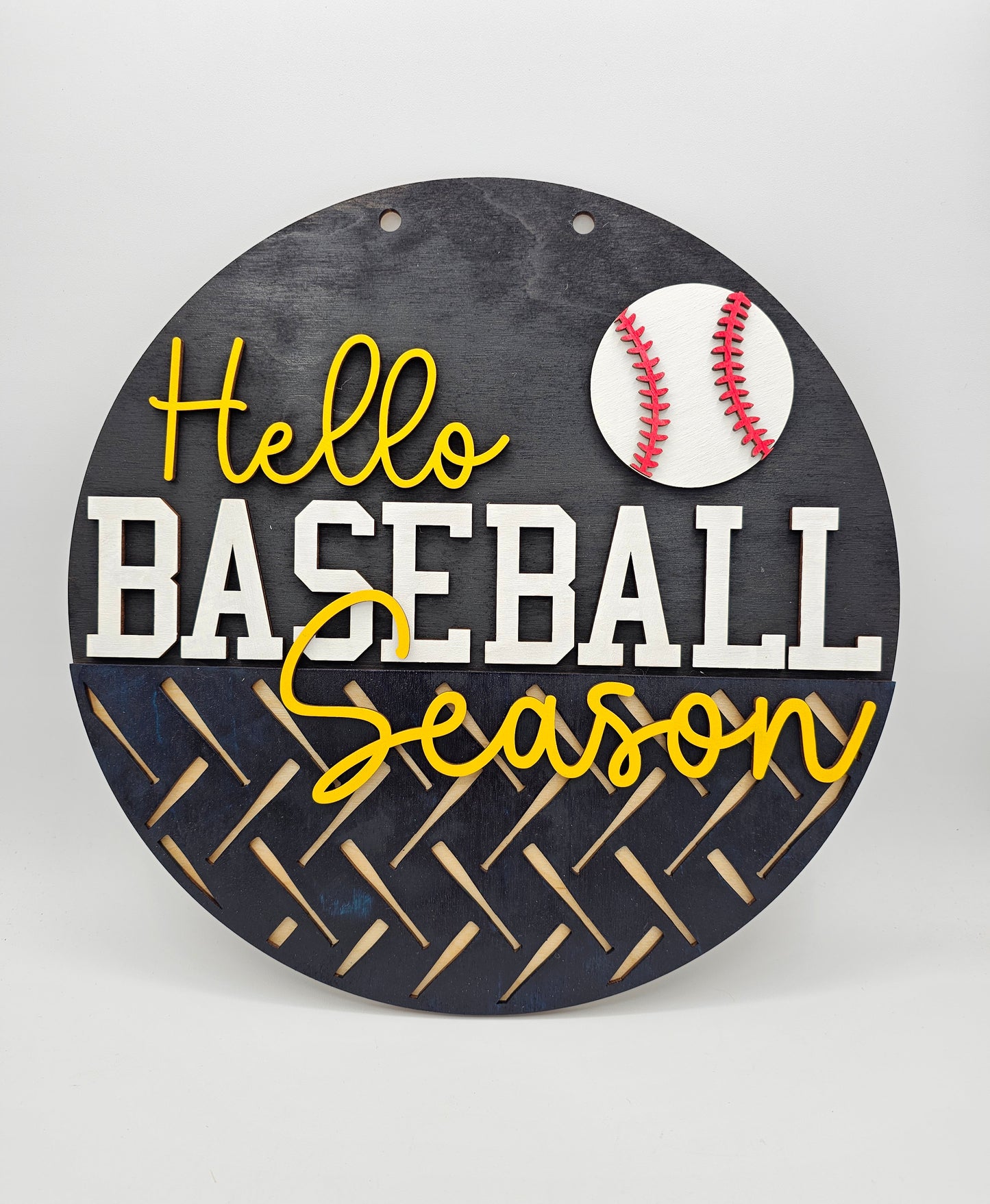 PAINTED - Hello Baseball Season Sign