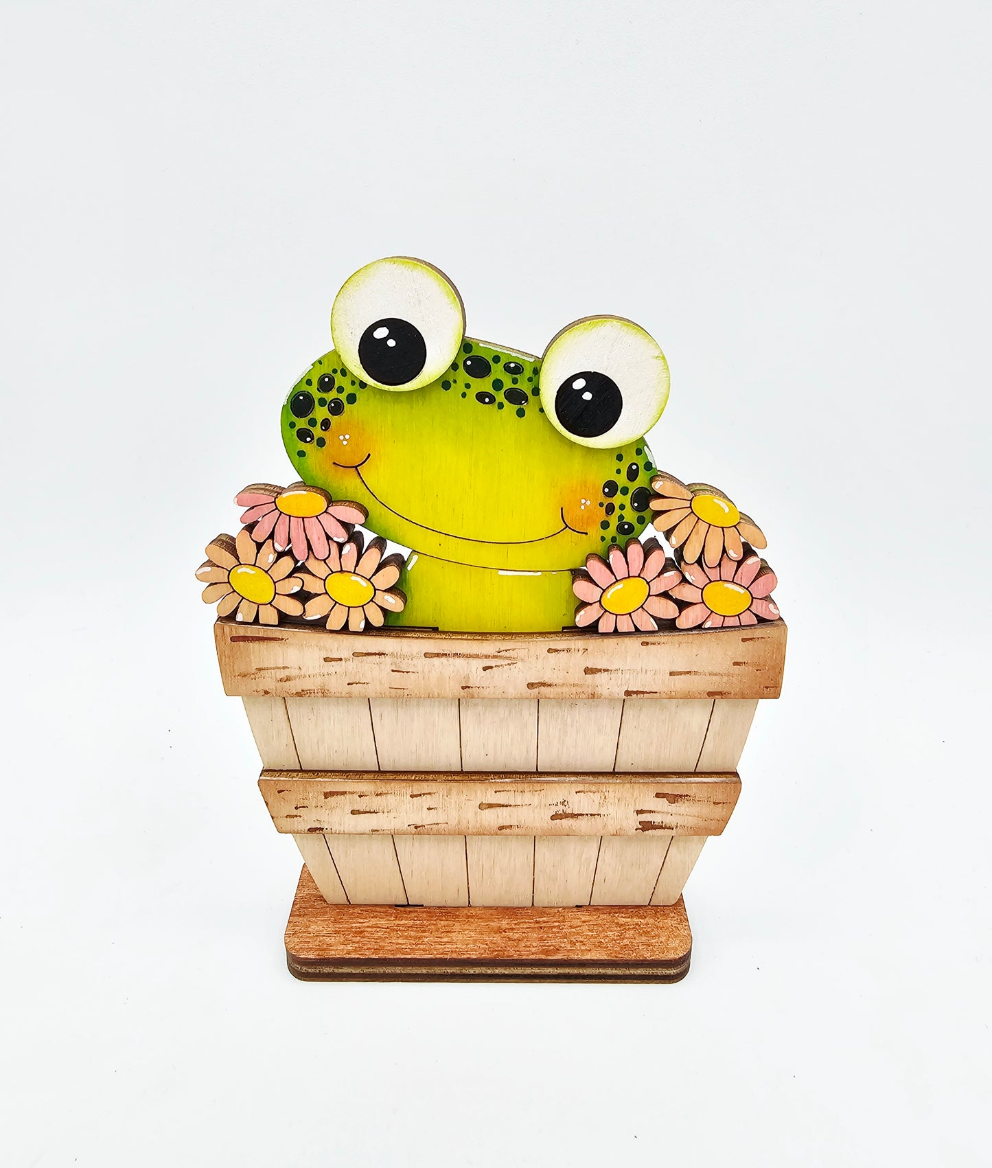 PAINTED - Spring Frog Basket - Small