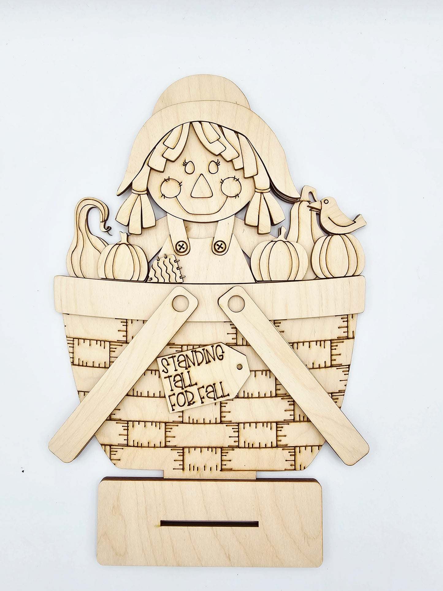 Fall Female Scarecrow Basket - Large