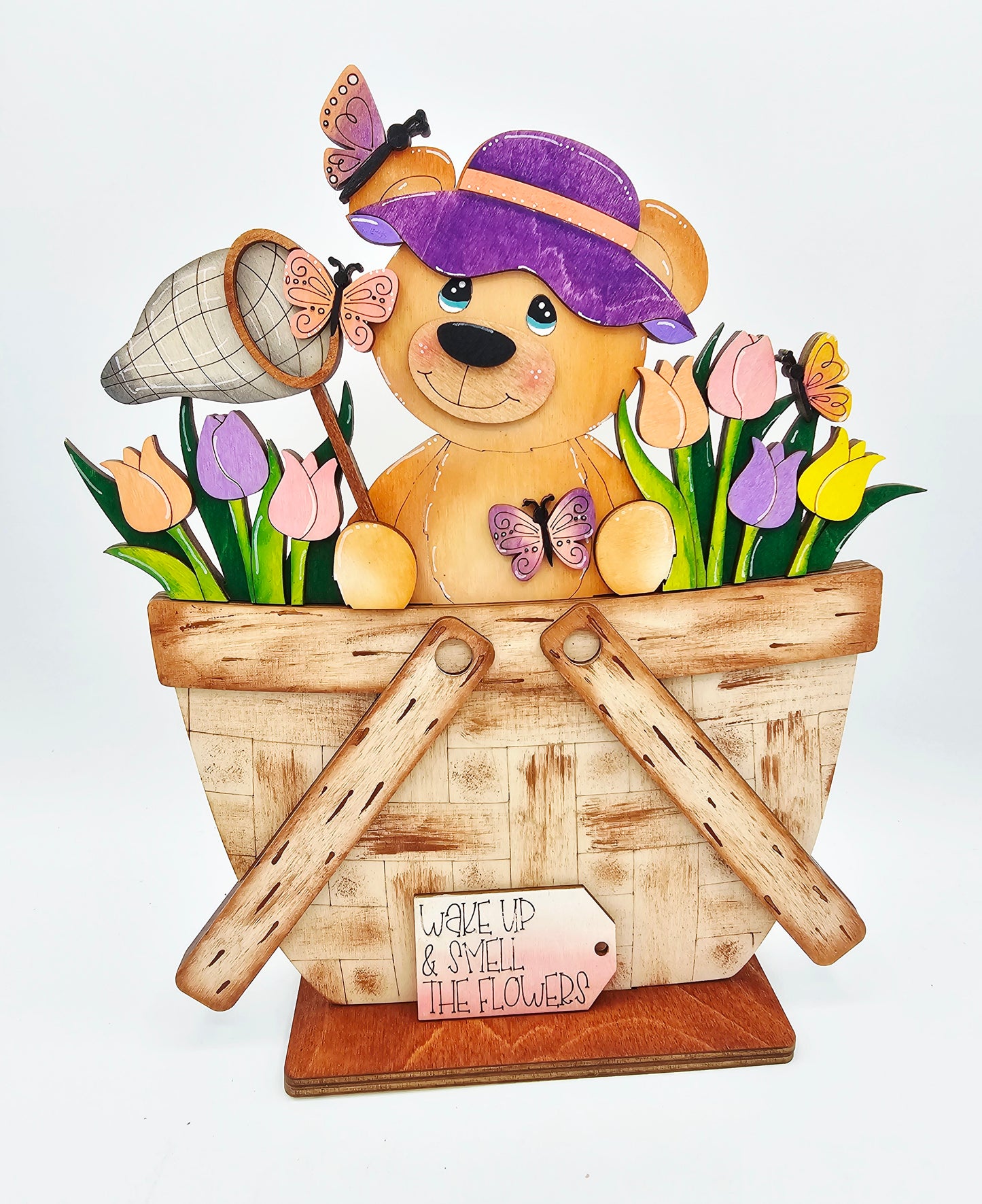 PAINTED - Spring Bear Basket - Large