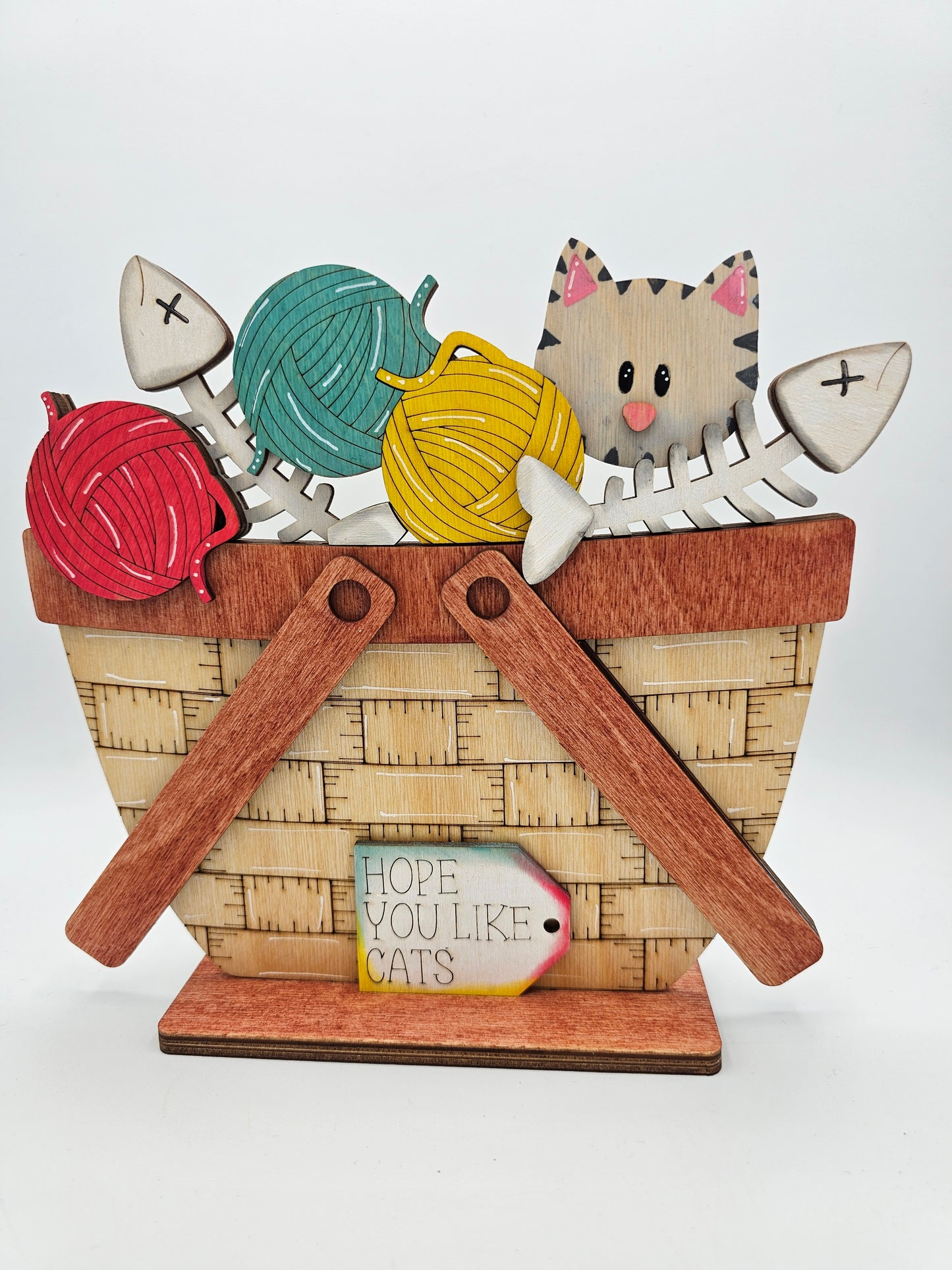 PAINTED - Cat Basket - Large