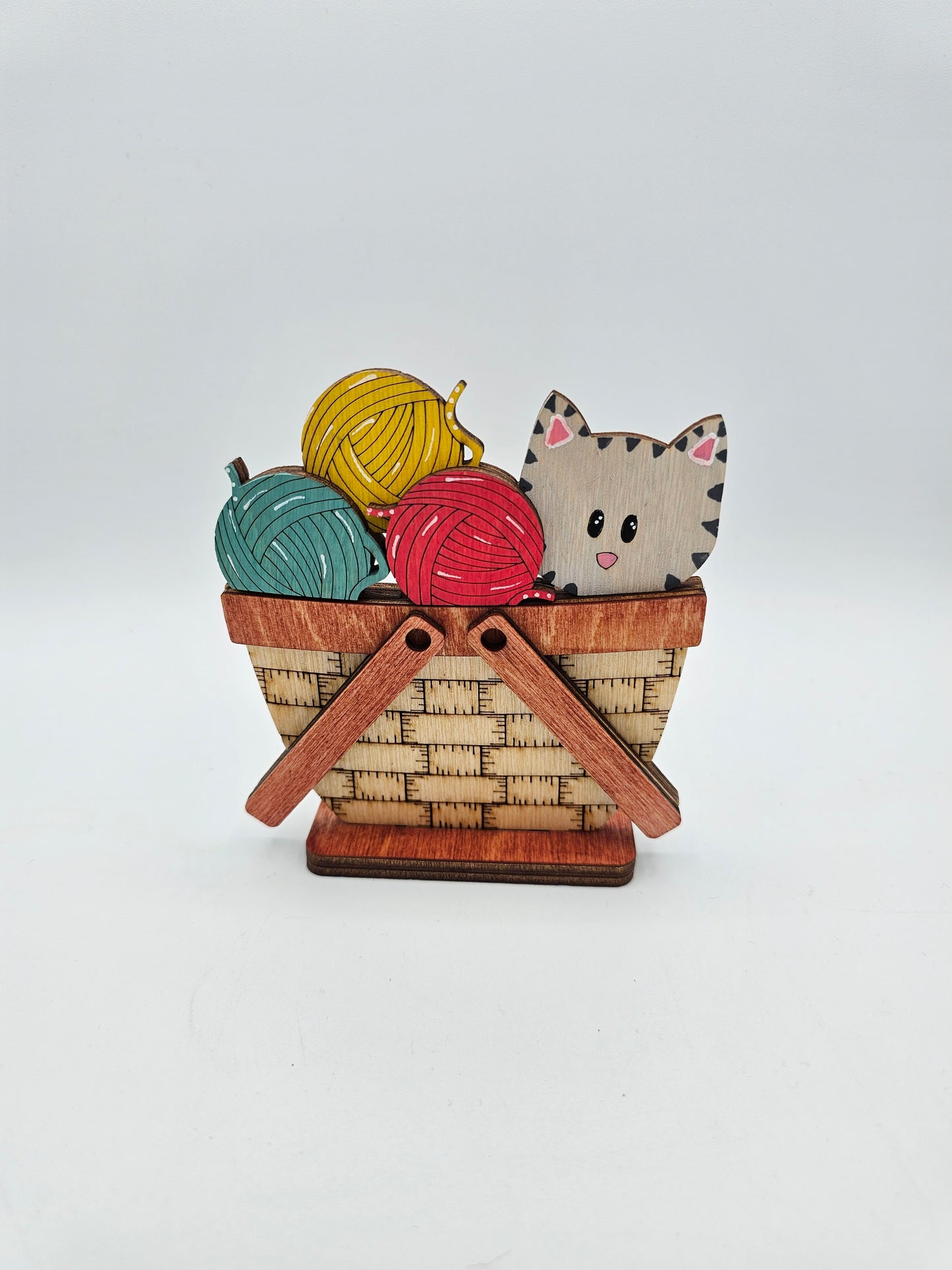 PAINTED - Cat Basket - Small