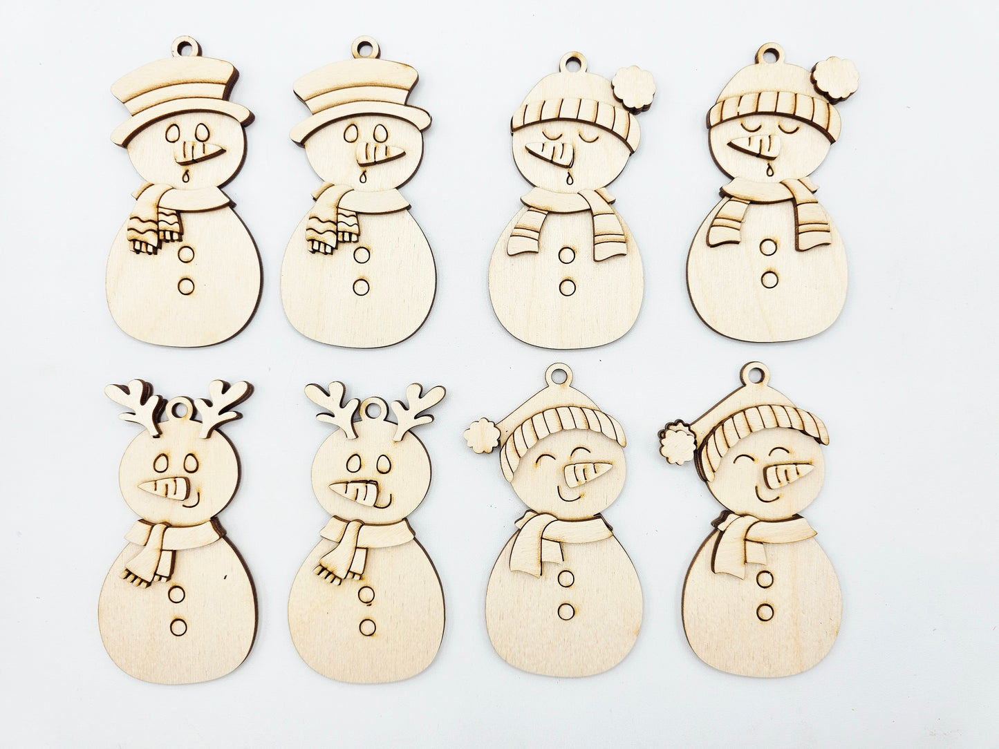Full Snowman Ornaments Set of 10