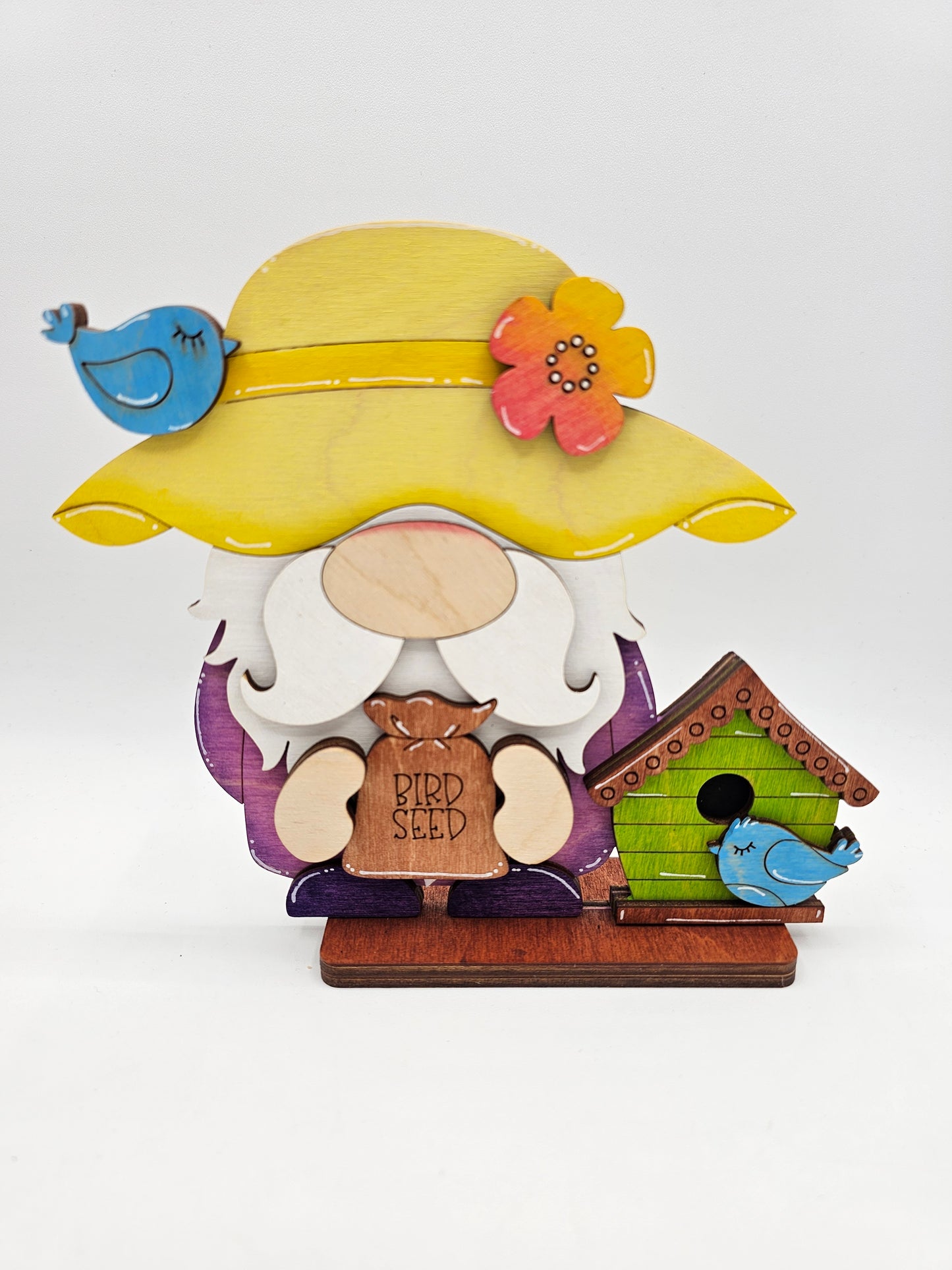 PAINTED - Spring Gnome Sitters x4